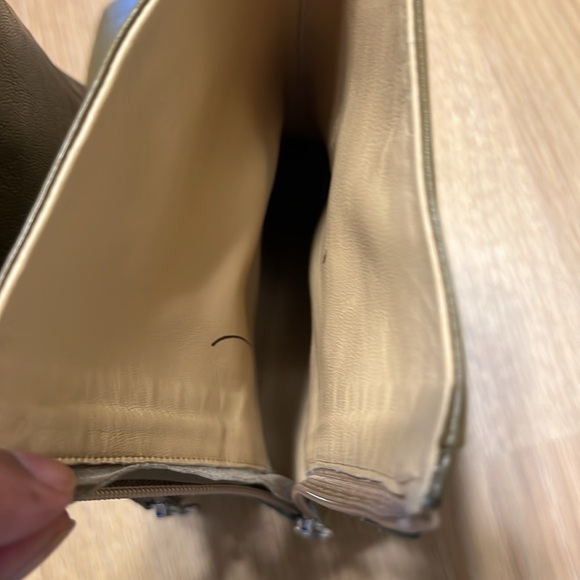 AEYDE  kitten heels Molly ankle boots with stripes of Croc- Embossed  NWOB - Picture 10 of 12